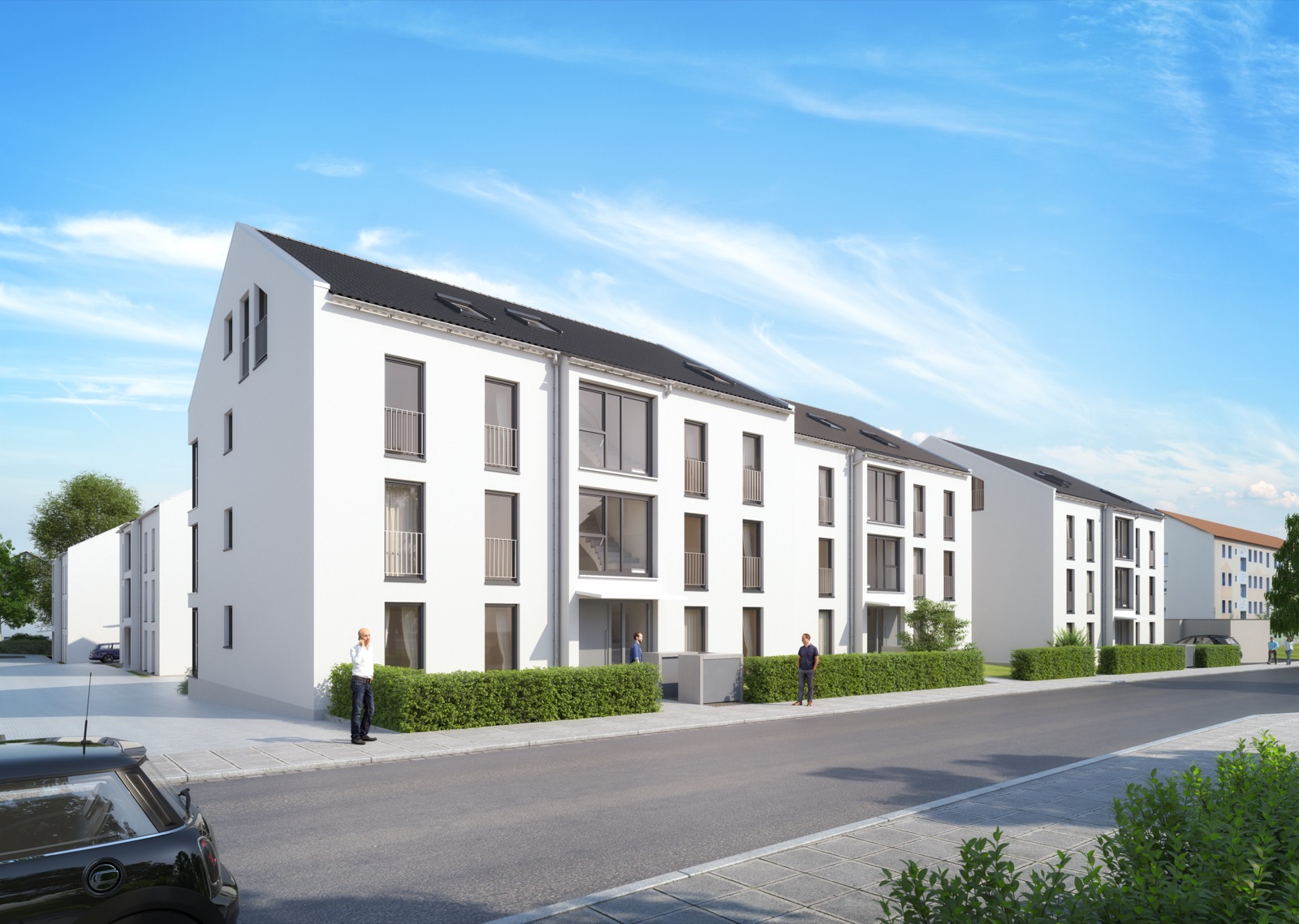 Wohnanlage Kitzingen. Mehrfamilienhäuser